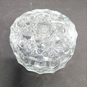 Lovely Vintage Italian Cut Glass Trinket Box Candy Dish 2 in 1 NOB